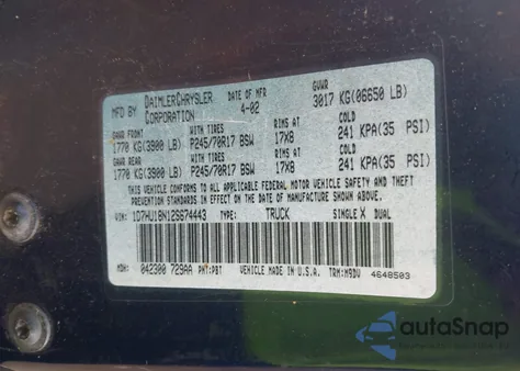 2002 Dodge Ram 1500 St from USA, damaged, VIN 1D7HU18N12S674443